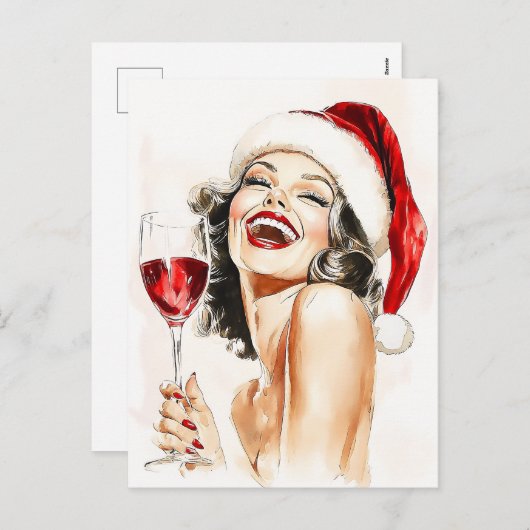 Klassieke Kerstvreugde in Waterverf Feestdagenkaart (Voorkant / Achterkant)