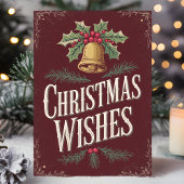 Klassieke Kerstwensen Bell Feestdagen Kaart