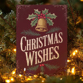 Klassieke Kerstwensen Bell Feestdagen Kaart