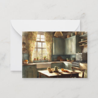 Klassieke keuken blanco notitiekaart notitiekaartje