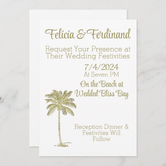 Klassieke Kijk Coconut Palmboom Trouwdag op het St Kaart (Voorkant / Achterkant)