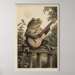 Klassieke kikker kunstprint, Victoriaanse kikker g Poster