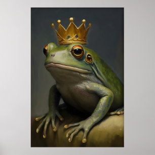 Klassieke kikkerkoning-kunstprint Paddenstoel met Poster
