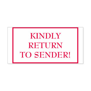 Klassieke "KINDELIJK TERUG NAAR VERZENDING!" Rubbe Zelfinktende Stempel