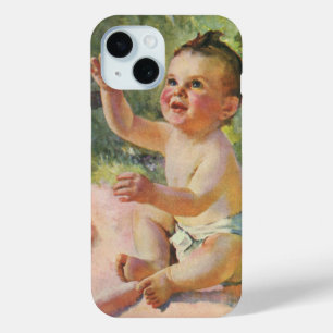 Klassieke kinderen, Schattig babymeisje op een roz