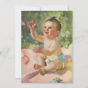 Klassieke kinderen, schattig meisje op een roze de