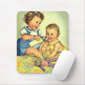 Klassieke kinderen, schattige gelukkige peuters gl muismat (Met muis)