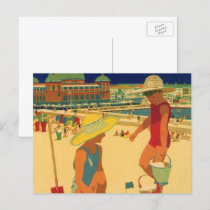 Klassieke kinderen, zusters familie vakantie aan h briefkaart