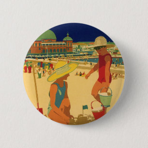Klassieke kinderen, zusters familie vakantie aan h ronde button 5,7 cm
