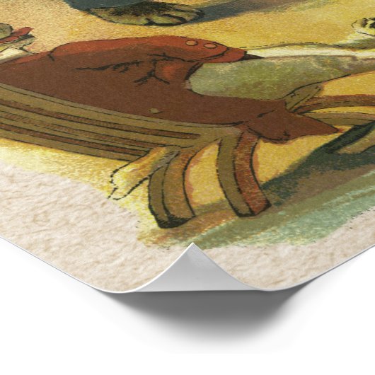 Klassieke kinderrijmpje Hey Diddle Diddle in geres Poster (Hoek)