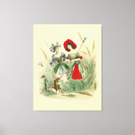 Klassieke kinderwaterverfprint van bloemen canvas afdruk