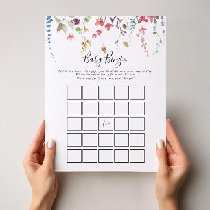 Klassieke kleurige Wilde Baby Bingo Shower Game