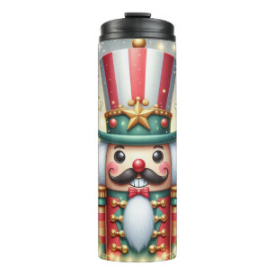 Klassieke, kleurrijke, grillige kerst notenkraker thermosbeker