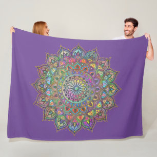 Klassieke kleurrijke Mandala in Indiase stijl 1 Fleece Deken