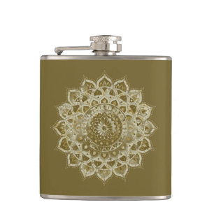 Klassieke kleurrijke Mandala in Indiase stijl 4 Heupfles