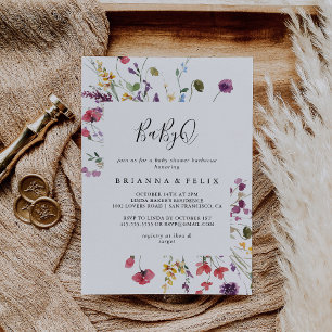 Klassieke kleurrijke Wilde BabyQ Baby shower Barbe Kaart