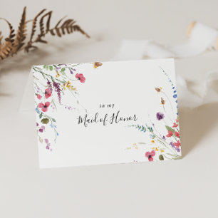 Klassieke Kleurrijke Wilde Bloemen Bruiloft  Bedankkaart