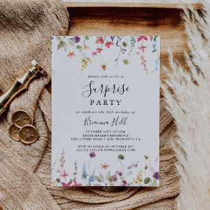 Klassieke kleurrijke Wilde Floral verrassingsparti Kaart