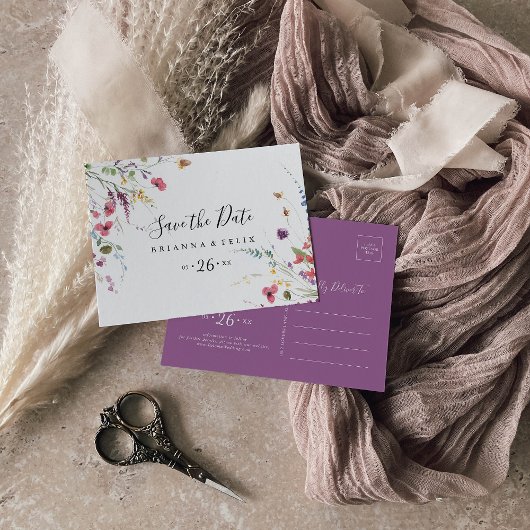 Klassieke kleurrijke wilde horizontale opslagdatum briefkaart