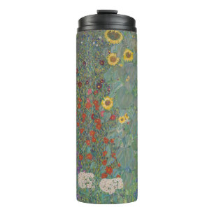 Klassieke Klimt Boerderij Tuin Zonnebloemen Bloems Thermosbeker