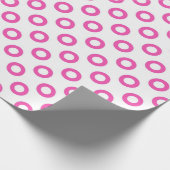 Klassieke, koele, witte en roze cirkelwandelpunten cadeaupapier (Hoek)