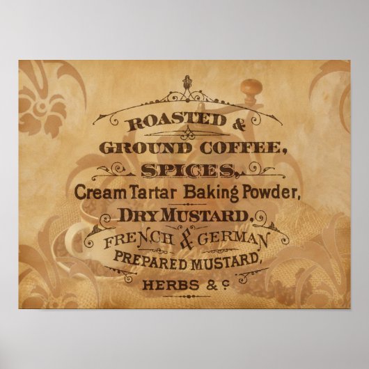 Klassieke Koffie Koffiekunst Poster (Voorkant)