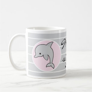 Klassieke koffie-mok, roze Dolphin Mam's Sippy Cup Koffiemok