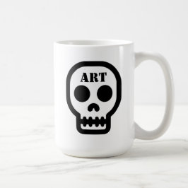 Klassieke koffiemok met kunstige schedel