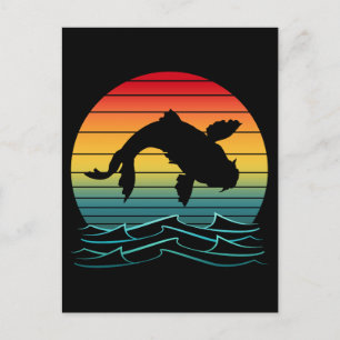 Klassieke Koi Vis Zonsondergang Landschap Briefkaart