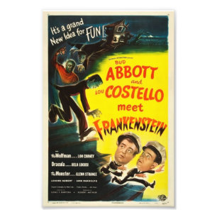 Klassieke komedie ontmoet klassiek monster foto afdruk