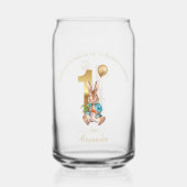 Klassieke Konijn Eerste Verjaardag Blikvorm Glas (Achterkant)
