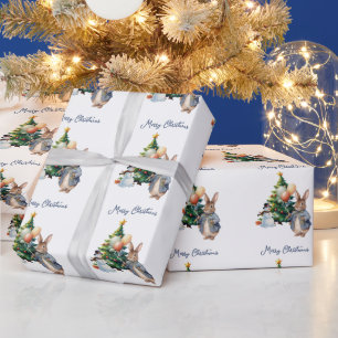 Klassieke konijn Kerstboom Cadeaupapier