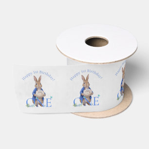 Klassieke Konijn Verjaardagstaart Eerste Verjaarda Lint