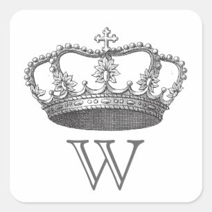 Klassieke koningin's kroon vierkante sticker