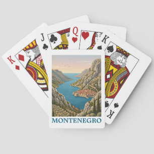 Klassieke Kotor-baai Montenegro Balkan-landschap Pokerkaarten