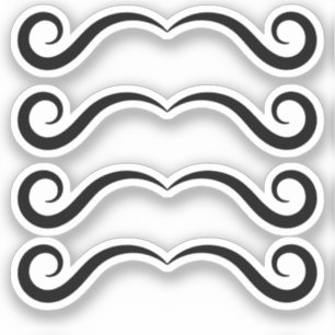 Klassieke krulling Mustache Little Man Sticker