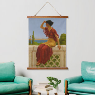 Klassieke kunst met uitzicht op de Middellandse Ze Hangend Wandkleed