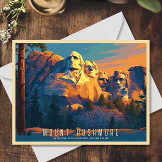Klassieke kunst Mount Rushmore South Dakota USA Re Briefkaart