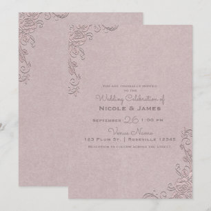 Klassieke Landelijke Glamour Elegante Roze Hoek Tr Kaart