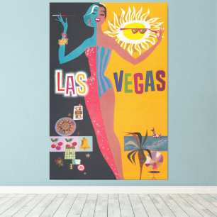 Klassieke Las Vegas gokken reisposter kunst Canvas Afdruk