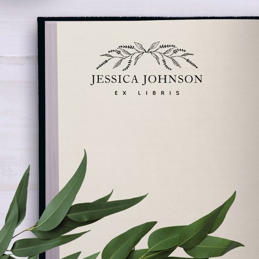 Klassieke Lavendel Bloemen Aangepaste Bibliotheek  Rubberstempel