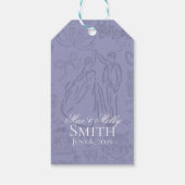 Klassieke Lavendel Hand Getrokken Wedding Schets A Cadeaulabel (Achterkant)