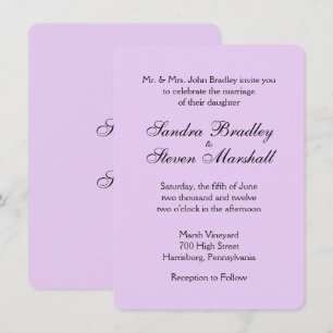 Klassieke lavender Wedding-uitnodigingen Kaart