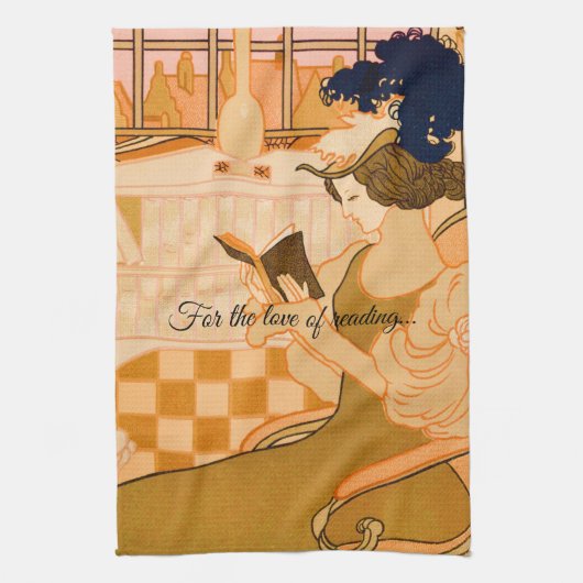  klassieke leesboeklezer theedoek (Verticaal)