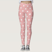Klassieke Leggings van de Dot van de Polka - Blush (Voorkant)