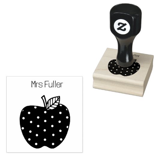 Klassieke leraren Apple Custom Rubberstempel (Gestempeld)