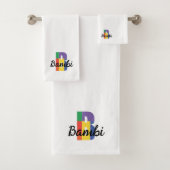 Klassieke letter B gekleurd monogram Bad Handdoek (Insitu)