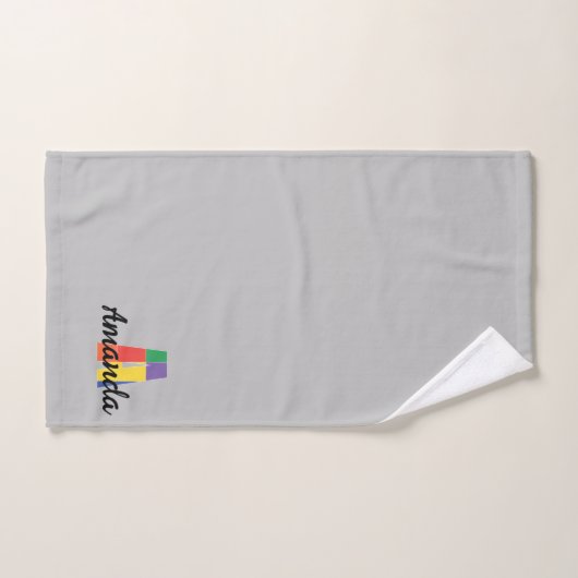 Klassieke letter Een gekleurd monogram grijs Bad Handdoek (Handdoek)