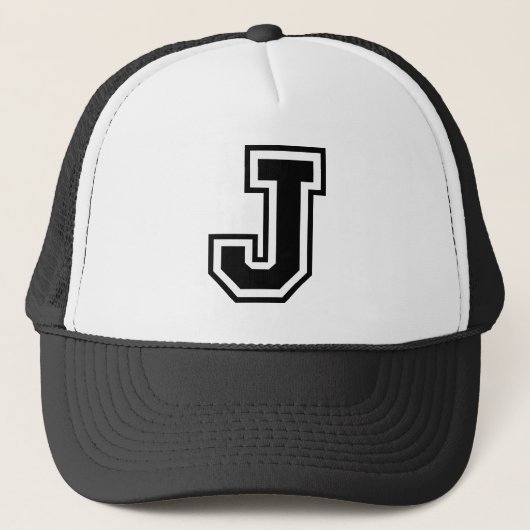 Klassieke letter "J" Trucker Hat Pet (Voorkant)