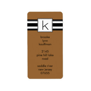 Klassieke letter K Monogram optische Adresetikette Etiket